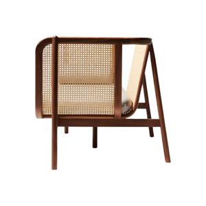 โซฟาไม้สักแท้สไตล์มิดเซ็นจูรี่ พร้อมพนักพิงหวายธรรมชาติและเบาะรองนั่งทรงกลม เฟอร์นิเจอร์ห้องนั่งเล่นทันสมัย - Product Image 3