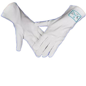 Gants en coton blancs Griptight Fitness, motif carré et boussole maçonniques, pour la franc-maçonnerie, le sport et l'utilisation médicale - Product Image 1