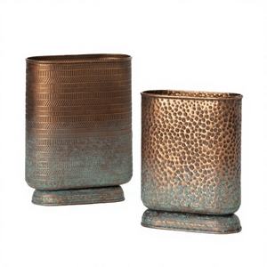 Nouveauté : Pots de fleurs en métal doré ombré, luxueux, martelés, brillants, écologiques, pour l'intérieur et l'extérieur, décoration de jardin et de maison - Product Image 1