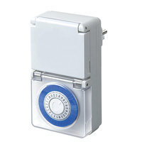Soket Timer Strip daya 24 jam, Outdoor kualitas tinggi standar Eu Jerman Ip44 abu-abu colokan Pc soket meja 16a