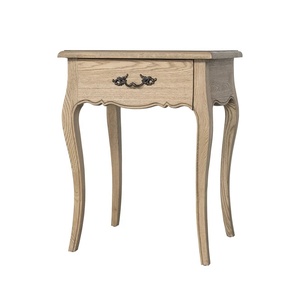 High Quality Contemporary Antique-Style Solid Teak Bedside Table with Single Drawer Home Bedroom Furniture - Product Image 2