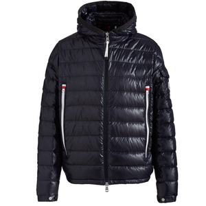 Doudoune noire unie pour hommes et femmes avec capuche et bras en polaire Décoration brodée OEM automne hiver - Product Image 1