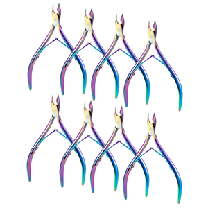 Cortacutículas Profesional de Acero Inoxidable con Recubrimiento de Titanio Multicolor Arcoíris, Servicio OEM, Tijeras para el Cuidado de las Uñas - Product Image 1