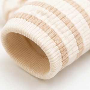 Ensemble de pyjama côtelé à imprimé ours pour bébés garçons et filles, manches longues, rayé, vêtements de nuit pour bébés, vente en gros - Product Image 4