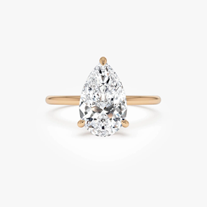 Bague de fiançailles en diamant de laboratoire taille poire de luxe 2 carats, or massif 14K 10K, solitaire, bijoux fins pour mariage, cadeaux pour femmes - Product Image 3