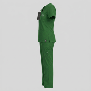 Tenues chirurgicales pour femmes en polyester et coton à manches courtes, ensembles de blouses d'hôpital, uniformes pour infirmières, couleur violette, personnalisables - Product Image 3