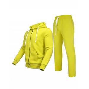 Ensemble de survêtement décontracté pour homme, coupe oversize, épaules tombantes, avec sweat à capuche zippé et pantalon de jogging, style streetwear et tenue de sport - Product Image 1