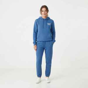 Conjunto Deportivo de 2 Piezas para Mujer, con Capucha, de Forro Polar Azul, Estilo Casual, Largo, Color Sólido, Corte Regular, con Bolsillo - Product Image 3
