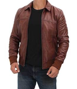 Veste en cuir véritable tendance 2026 pour hommes, veste en cuir de haute qualité, sur mesure, fabriquée au Pakistan - Product Image 4