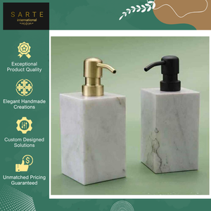 Venta exclusiva de dispensadores de jabón de mármol de estilo moderno y lujoso de calidad excepcional para hoteles, hogares y baños, procedentes de la India. - Product Image 2