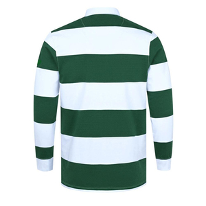 Suéter a rayas de primera calidad para hombre, camisa retro de rugby polo de manga larga para hombre, camisa de rugby de algodón tejida con logotipo personalizado para hombre - Product Image 4
