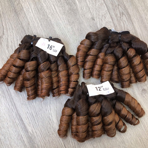 Extensión de cabello rizado hinchable Mejor calidad Precio al por mayor Ombre Color marrón Vietnamita SDD Cabello virgen - Product Image 2