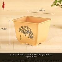 Pot de fleurs en résine imitation céramique Zisha, design épaissi, pour plantes vertes en pot, bonsaïs, rebords de fenêtre et bureaux