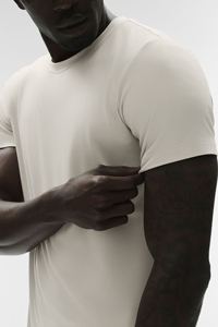 Men's Slim Fit White Cotton T-<b>Shirt</b> Short Sleeve O-Neck Casual Jersey Breathable Solid Color - Product Image 6