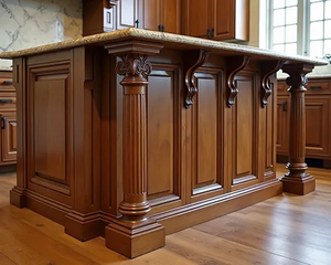 Pieds d'îlot de cuisine en bois massif, colonnes décoratives pour armoires, supports de table, bases de meubles en bois - Product Image 2