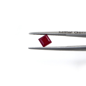 Rubis naturels de Bangkok, carrés calibrés de 4 mm, pierres précieuses de rubis naturelles facettées, prêtes à l'emploi pour la fabrication de bijoux - Product Image 2