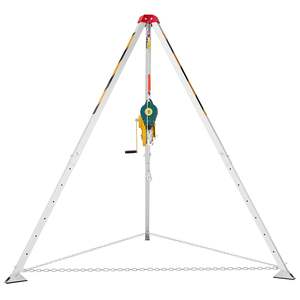Kit de Trípode de Rescate de Alta Resistencia para Espacios Confinados, Cabrestante de 2600 Libras, Patas Ajustables de 4.76 Pies, Cable de 98.5 Pies, Protección Contra Caídas de 32.8 Pies - Product Image 1