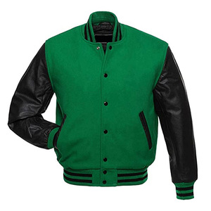 Wholesale Best Quality Varsity <b>Jacket</b> Cool Style Oversized Breathable Custom Logo Front OEM Service <b>Winter</b> Unisex Wool <b>Leather</b> - Product Image 1