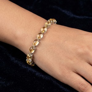 Bracelet vintage en argent sterling 925 avec citrine naturelle de qualité AAA |   19,01 grammes |   Bijoux élégants à finition brillante, cadeau pour femme - Product Image 3