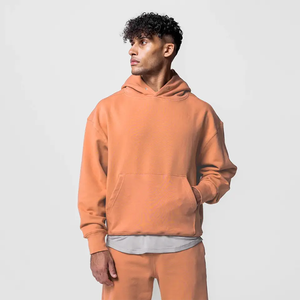 Ensemble de survêtement beige pour homme, veste à capuche zippée et pantalon de jogging à revers, vêtements de sport décontractés en polaire, ensemble deux pièces pour l'hiver, gym et sports - Product Image 2