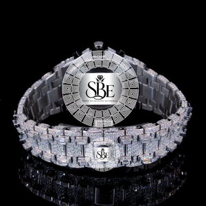Reloj de Cuarzo Hip Hop Cuadrado de Acero Inoxidable con Cristal de Zafiro y Moissanita para Hombre, con Diamantes Brillantes, Cronógrafo Grande, Regalo Empresarial - Product Image 3