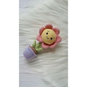 Vente en gros de fleurs en tricot faites à la main au crochet Décoration de la maison Cadeau de festival Fleur artificielle en rempotage Fleur artificielle en tricot Décoration de la maison - Product Image 2