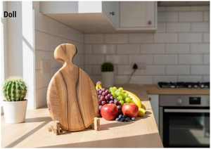 Planche à découper en bois irrégulière avec poignée pour la cuisine, en bois naturel, mini-bloc de découpe pour viande, légumes, pain - Product Image 2