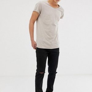 T-shirt formel pour homme de qualité supérieure, 100% coton, délavé à l'acide, anti-boulochage, avec motifs de patchs entièrement imprimés, coupe ample et oversize, faible MOQ V - Product Image 2