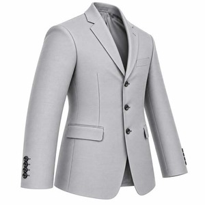 Blazer d'affaires gris clair pour homme, simple boutonnage, col cranté, mélange de laine, coupe droite, infroissable, style britannique, très tendance - Product Image 5