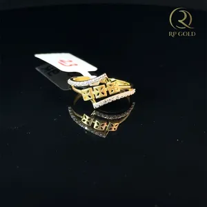Elegante anillo de oro con diseño geométrico y piedras brillantes, banda moderna y elegante para mujer, uso diario, joyería para fiestas, idea de regalo. - Product Image 2