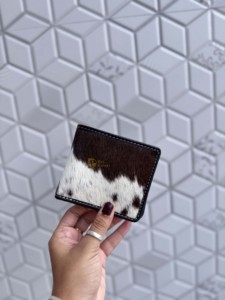 2026 Unique Design Hair on Hide Leather <b>Wallet</b> Animal Cowhide Leather Print Men's <b>Wallet</b> Card Holder Cash Gift for Him - Product Image 2