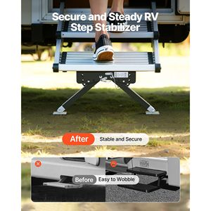 Kit Stabilizzatore Gradino RV Regolabile in Altezza, Acciaio Verniciato a Polvere, per Ruote di 5ª Generazione, Stabilizzatori per Scale Camper, Accessori Esterni per RV - Product Image 2