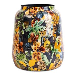 Vase rond en céramique Linea Exports Inc. avec motif floral violet, finition brillante, style bohème fait main, décoration de table - Product Image 6