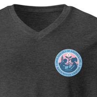 T-shirt décontracté unisexe à col en V et manches courtes avec logo, style minimaliste, 100 % coton, coupe oversize respirante