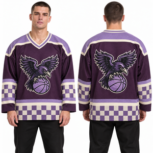 Camiseta de hockey sobre hielo de malla, tela de poliéster ventilada, cuello acanalado, costuras reforzadas, ropa deportiva, uniformes de liga, directo de fábrica - Product Image 1