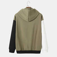 Pull à capuche en polyester pour homme, motif uni, design patchwork, respirant, en polaire tricotée, décontracté, automne, 300g SHAFIQ
