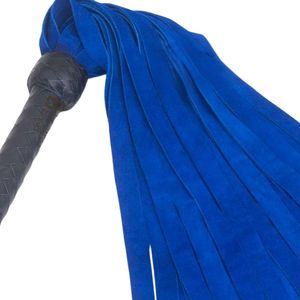Genuine Cowhide <b>Leather</b> <b>Flogger</b> with Braided Handle and Dual Tone Falls - Product Image 5