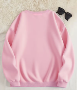 เสื้อสเวตเชิ้ตโอเวอร์ไซส์ผ้าคอตตอนผสมถักทรงคอกลมสำหรับผู้หญิง สีแดง ยี่ห้อ Hardihood International  ปักลายใบไม้เรขาคณิต - Product Image 5