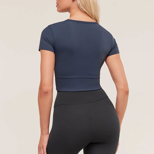 Camiseta Deportiva Ligera de 210 Gsm para Mujer, con Sujetador Incorporado Extraíble, Fabricante de Camisetas Cortas de Manga Corta - Product Image 2