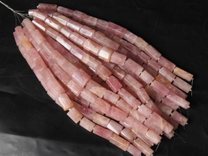 Perles en quartz rose facettées en forme de tube 12x10mm 22x10mm, pierre rose naturelle, brin de 8 pouces, pierres précieuses en vrac, fournitures pour la fabrication de bijoux DIY - Product Image 5