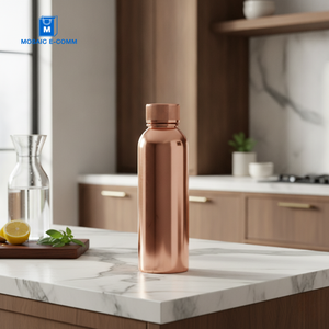 Botella de Agua de Cobre Ecológica Mosaic E-Comm, Diseño Moderno con Anillo, a Prueba de Fugas, Ayurvédica, para Beber, Uso en Cocina e Interiores, Hecha en India - Product Image 3