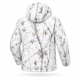 <b>Men's</b> White Camouflage Hooded Puffer <b>Jacket</b> <b>Waterproof</b> Windproof Thermal Insulated <b>Winter</b> Hunting Hiking Outdoor Full ODM Front - Product Image 3