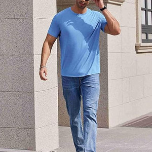 T-shirts pour hommes à manches courtes, col rond, t-shirts décontractés classiques, basiques, doux, confortables, à porter tous les jours, tissu respirant - Product Image 5