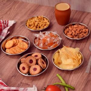 Bol de service profond en acier inoxydable Halwa Katori, capacité 160 ml, assiette à dessert, petit plat pour collations, pour restaurant, gurudwara, temple - Product Image 2