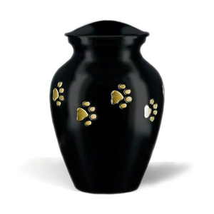 Urne funéraire en émail bleu avec empreinte de patte, porte-cendres premium en métal pour chien et pot commémoratif pour chat, prix d'usine, artisanat, fournitures pour animaux - Product Image 3