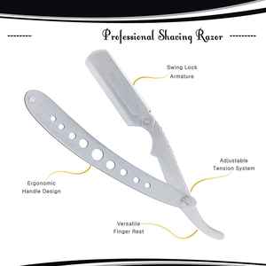 Barber Straight Shaving Beard <b>Razor</b> with Single Stainless Steel Blade for Body Face Shaving With Custom Colors By Hexa Care - Product Image 2