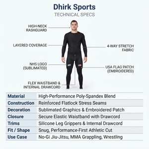 <b>Men's</b> Compression <b>Shorts</b> Spandex Athletic Body-Hugging MMA Training Wear Moisture Wicking <b>Combat</b> Sports Martial Arts Apparel - Product Image 5