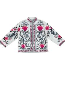 Veste à col mandarin de style chinois, brodée de fleurs, à manches longues, en coton, vêtement d'extérieur décontracté pour femmes, printemps - Product Image 1