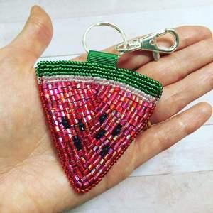 Stylish Handmade Embroidery Glass Beaded Keychain Lightweight Keyring Charm For Keys <b>Bag</b> Gift Ethnic Key Holder Statement Piece - Product Image 1