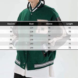 แจ็กเก็ตทีมโรงเรียนผ้าวูลสำหรับผู้ชายเสื้อแจ็กเก็ตกันหนาวคอปกตั้งสไตล์เลตเทอร์แมน - Product Image 6